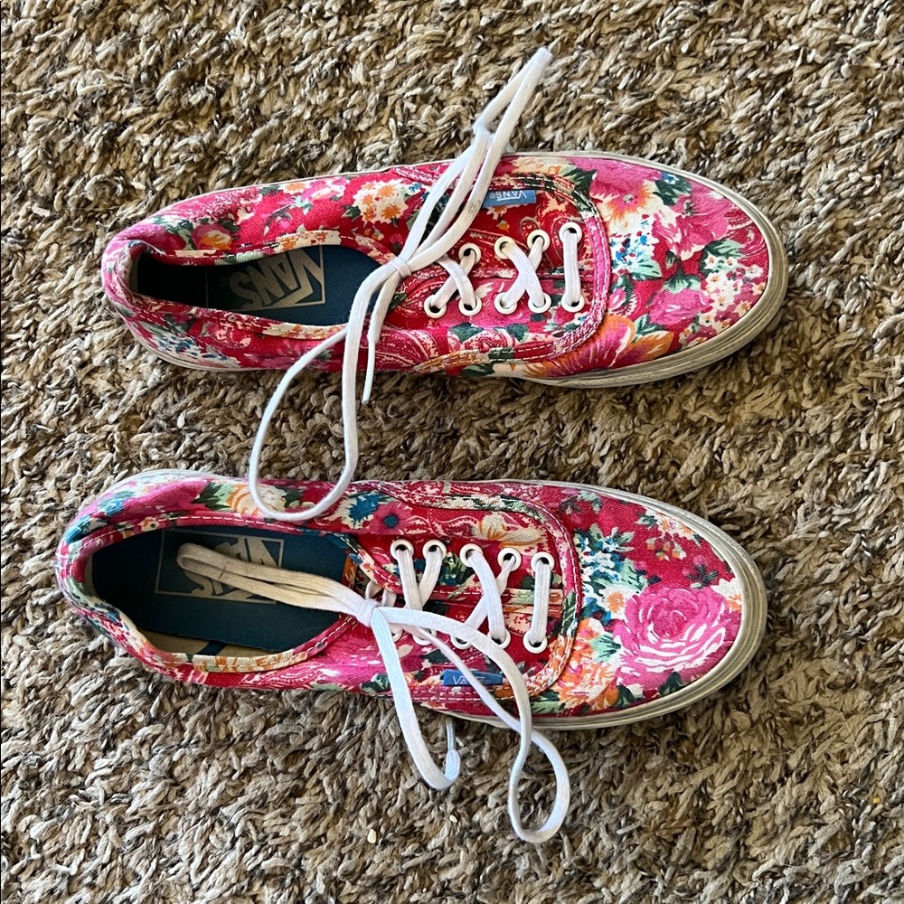 Vans Pink Floral Canvas Shoes